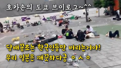 일본은 한국과 달리 길바닥이 정말 깨끗해~ 정신차려 얘!