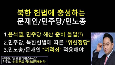 북한 헌법에 충성하는 문재인/민주당/민노총 윤석열 대통령, 민주당 해산 준비(?) (성상훈의 국내외정세분서 #127)