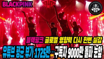블랙핑크 유튜브 평균 뷰가 1725만…구독자 9000만 돌파 눈앞!! 글로벌 영향력을 다시 한번 실감 | 스타 성장 도감