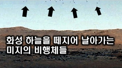 화성(Mars) 하늘을 떼지어 날아가는 수십 개의 미스터리 비행체들