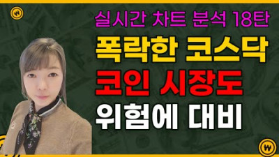 떡락하는 주식시장과 코인 시장 전망에 대하여 (실시간 코인차트분석)